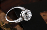 1ct Round Cut Diamond Engagement Ring 14k WhiteGold Finish Halo Accent Solitiare