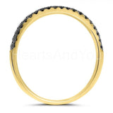 0.5ct Round Cut Simulated Black Diamond Half Eternity Band 14k White Gold Plated