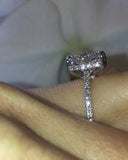 1.5ct Radiant Cut Diamond Accent Solitaire Engagement Ring 14k White Gold Finish