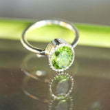 2ct Oval Green Peridot Engagement Ring Diamond Halo Solitaire 14k WhiteGold Over