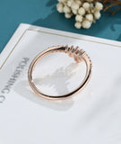 0.5ct Baguette Simulated Diamond Minimalist Engagement Ring 14k Rose Gold Plated