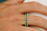 2.1ct Round Cut Simulated Emerald Cocktail Wedding Band 14k Yellow Gold Plated