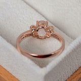 1.2ct Engagement Ring Oval Cut Morganite Milgrain Round Accent 14k RoseGold Over