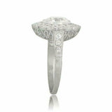 2.7ct Round Cut Diamond Engagement Ring 14k White Gold Finish Milgrain Art Deco