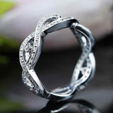 0.57ct Round Cut VVS1D Diamond Wedding Ring Band 14k White Gold Finish Infinity