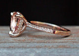 1ct Trillion Cut Peach Morganite Solitaire with Accent Ring 14k Yellow Gold Over