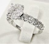 2.25ct Round Cut Moissanite Solitaire with Accents Ring 14k White Gold Plated