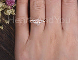 1ct Oval Cut Simulated Peach Morganite Twist Marquise Ring 14k Rose Gold Plated