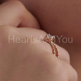 0.2ct Round Cut Moissanite Cross Split Shank Engagement Ring 14k RoseGold Plated