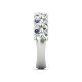 2Ct Round Cut Blue Sapphire Diamond Vine Engagement Ring 14K White Gold Finish