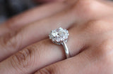Halo Solitaire Engagement Ring 1.8ct Round Cut Diamond 14k White Gold Finish