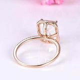 2.5ct Emerald Cut Diamond Engagement Ring Halo Solitaire 14k Rose Gold Finish