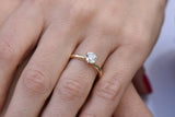 6 Prong Solitaire Engagement Ring 1ct Round Cut Diamond 14k Yellow Gold Finish