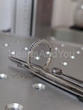 0.2ct Round Cut Simulated Sapphire Filigree Wedding Band 14k White Gold Plated