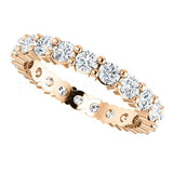2.2ct Round Cut Moissanite Eternity Stackable Wedding Band 14k White Gold Plated