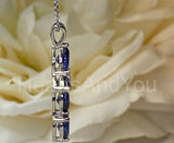 1ct Pear Simulated Sapphire Jesus Cross Pendant 14k White Gold Plated NO CHAIN