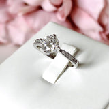 0.55ct Round Cut Moissanite Solitaire with Accents Ring 14k White Gold Plated