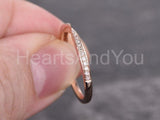 0.4ct Round Cut Moissanite Twist Half Eternity Wedding Band 14k Rose Gold Plated