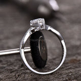 2.3ct Marquise Simulated Diamond Infinity Engagement Ring 14K White Gold Plated