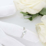 2ct Round Diamond Engagement Ring Milgrain Accent Solitaire 14k White Gold Over