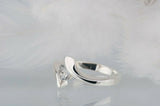 0.5ct Round Cut Diamond Engagement Ring Solitaire ByPass 14k White Gold Finish