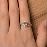 2.2ct Engagement Ring Oval Cut Peach Morganite Split Shank 14k White Gold Finish