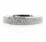 3.5ct Round Brilliant Diamond 3 Row Eternity Wedding Band 18K White Gold Over