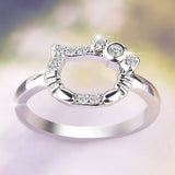 1.2ct Round Cut Diamond Engagement Ring 14k White Gold Finish Kitty Stackable