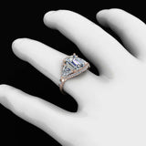 3ct Emerald Cut Diamond Trillion Sides Halo Engagement Ring 14k White Gold Over