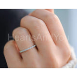 0.2ct Round Cut Moissanite Eternity Women Wedding Band 14k White Gold Plated