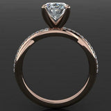 2ct Oval Cut Diamond Engagement Ring 14k Rose Gold Finish Swirl Twist Solitaire