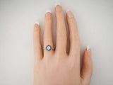 1.6ct Round Diamond Engagement Ring Art Deco Sapphire Halo 14k White Gold Finish