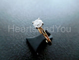 2.2ct Round Cut Moissanite Solitaire Women Engagement Ring 14k YellowGold Plated