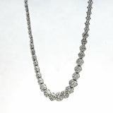20Ct Round Cut Diamond Unique Floral Cluster Tennis Necklace 14K White Gold Over
