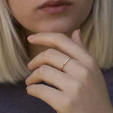 0.2ct Wedding Ring Band Round Cut Diamond Minimalist 14k Yellow Gold Finish