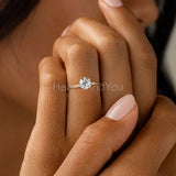 0.2ct Round Cut Moissanite Minimalist Women Engage Ring 14k Yellow Gold Plated