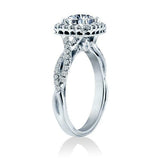 3Ct Round Cut Diamond Halo Reverse Split Band Solitaire Ring 14K White Gold Over