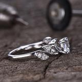 1.4ct Engagement Ring Round Cut Diamond Petal Filigree 14k White Gold Finish