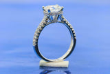 2ct Round Cut Diamond Engagement Ring Hidden Halo 14k WhiteGold Over with Accent
