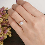 Solitaire Leaf Double Claw Prong Ring 2ct Round Cut Diamond 14k WhiteGold Finish