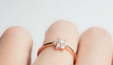 1ct Round Cut Diamond Floral Minimalist Pearl Engagement Ring 14k Rose Gold Over