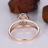 2.6ct Oval Morganite Engagement Ring Diamond Halo Split Shank 14k Rose Gold Over