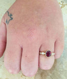 2.3ct Engagement Ring Oval Cut Pink Ruby Diamond Accent 14k Yellow Gold Finish