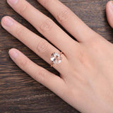 1ct Oval Cut Morganite Solitaire Minimalist Engagement Ring 14k Rose Gold Finish