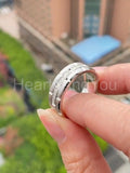0.2ct Round Cut Moissanite Brick Design Wedding Band 14k White Gold Plated
