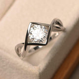 1ct Engagement Ring Round Cut Diamond Infinity Solitaire 14k White Gold Finish