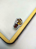 5ct Engagement Ring Oval Cut Yellow Citrine Cocktail 14k White Gold Finish