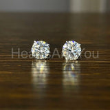 0.55ct Round Cut Moissanite Solitaire Stud Women Earrings 14k White Gold Plated