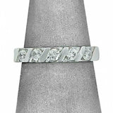 1.5ct Round Cut Diamond Minimalist Five Stone Wedding Band 14K White Gold Finish