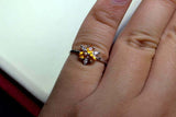 2.3ct Engagement Ring Oval Cut Citrine Stylish Partywear 14k White Gold Finish